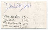 David Earl Hart Signed 3x5 Index Card Autographed Actor Show Boat