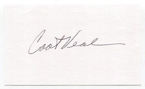 Coot Veal Signed 3x5 Index Card Autograph Baseball MLB