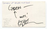 Grapes of Wrath Kevin Kane Signed 3x5 Index Card Autographed Signature