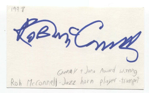 Rob McConnell Signed 3x5 Index Card Autographed Signature Composer Trombonist