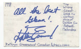 Kathy Greenwood Signed 3x5 Index Card Autograph Signature Actress