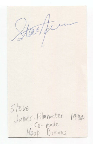 Steve James Signed 3x5 Index Card Autograph Director Filmmaker Hoop Dreams