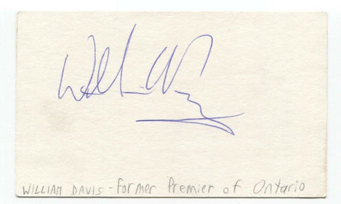 William C. Davis Signed 3x5 Index Card Autographed Signature Politician