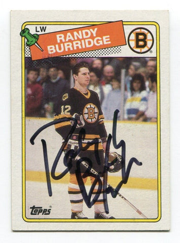 1988 Topps Randy Burridge Signed Card Hockey NHL AUTO #33 Boston Bruins