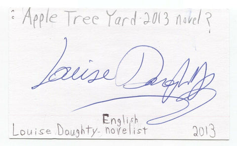 Louise Doughty Signed 3x5 Index Card Autographed Signature Author Writer