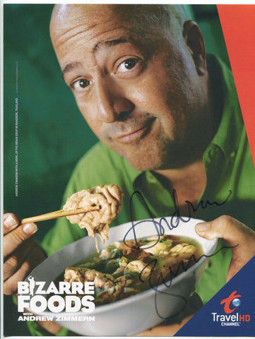 Andrew Zimmern Signed Photo Autographed Signature Critic Bizarre Foods Chef