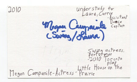 Megan Campanile Signed 3x5 Index Card Autographed Actress The Mindy Project