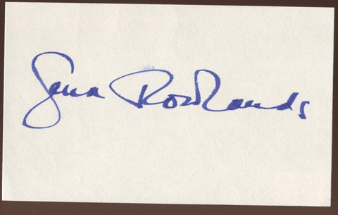Gena Rowlands Signed Index Card Signature Vintage Autographed AUTO 
