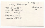 Jimmy Bloodsworth Signed 3x5 Index Card Autographed Baseball Washington Senators