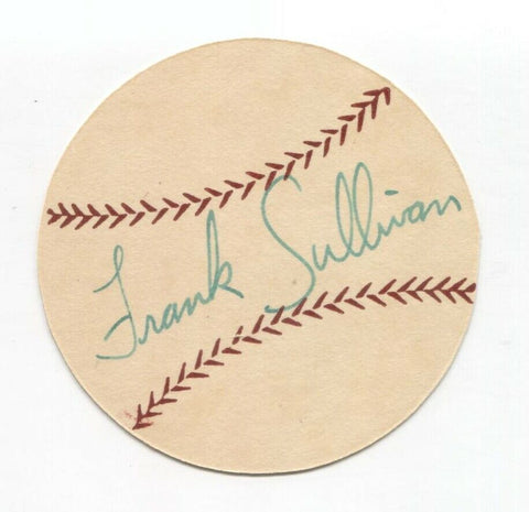 Frank Sullivan Signed Paper Baseball Autographed Signature Boston Red Sox