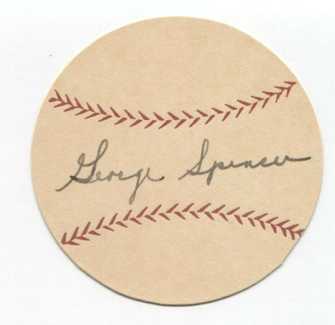 George Spencer Signed Paper Baseball Autograph Signature New York Giants