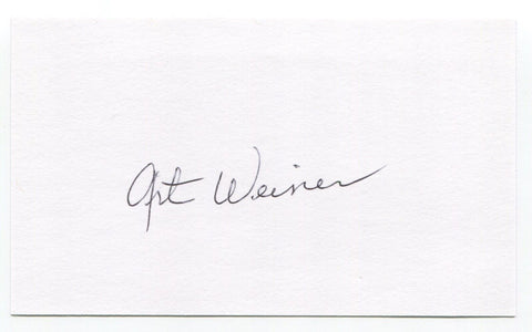 Art Weiner Signed 3x5 Index Card Autograph Football NFL New York Yanks CFHOF