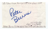 Peter Burns Signed 3x5 Index Card Autographed Signature Actor