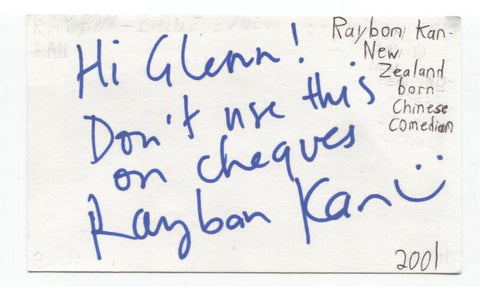 Raybon Can Signed 3x5 Index Card Autographed Signature Comedian Comic Actor