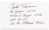 Clendon Thomas Signed 3x5 Index Card Autograph Football Pro Bowl Steelers