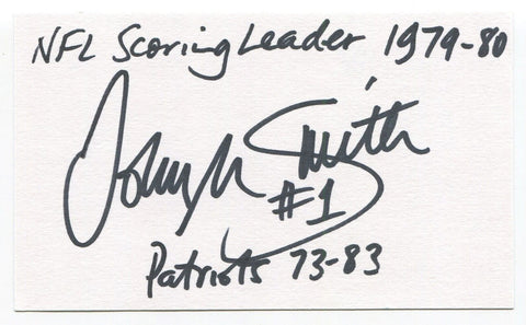 John Smith Signed 3x5 Index Card Autographed NFL Football New England Patriots