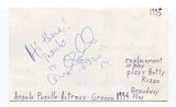 Angela Pupello Signed 3x5 Index Card Autographed Actress Grease Law And Order