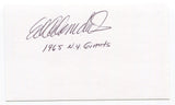 Ed Adamchik Signed 3x5 Index Card Autograph Signature NFL New York Giants 