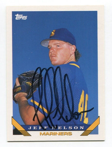 1993 Topps Jeff Nelson Signed Baseball Card Autographed AUTO #493