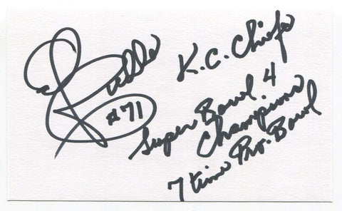 Ed Budde Signed 3x5 Index Card Autographed NFL 1964 Kansas City Chief Super Bowl