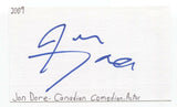 Jon Dore Signed 3x5 Index Card Autographed Signature Actor
