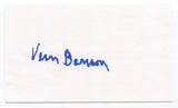 Vern Benson Signed 3x5 Index Card Autographed Philadelphia Athletics