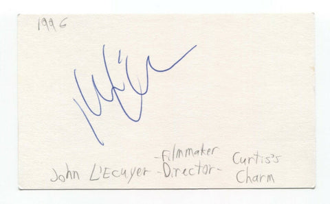 John L'Ecuyer Signed 3x5 Index Card Autographed Film Director