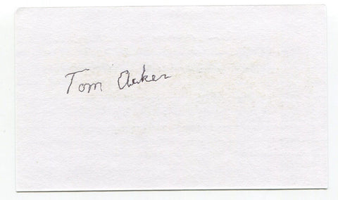 Tom Acker Signed 3x5 Index Card Autographed MLB Baseball Cincinnati Reds