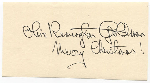 Olive Remington Goldman Signed Card Autographed Signature UN