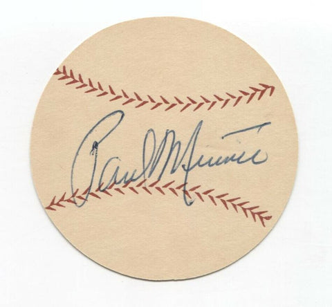 Paul Minner Signed Paper Baseball Autographed Signature Chicago Cubs