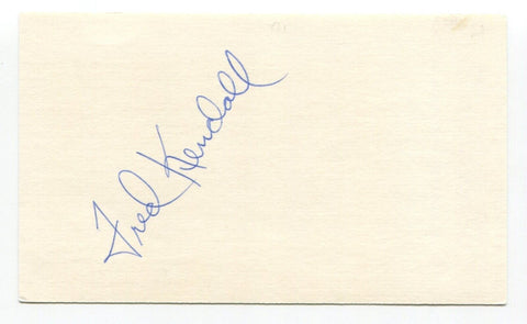 Fred Kendall Signed 3x5 Card Autographed Baseball MLB Roger Harris Collection