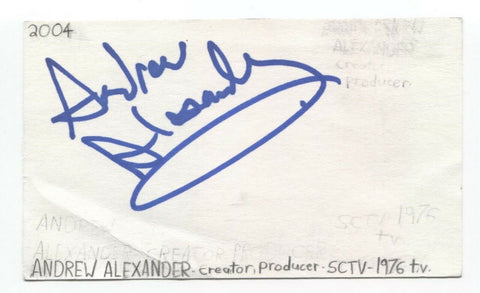 Andrew Alexander Signed 3x5 Index Card Autographed Signature Producer