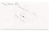 Tony Adams Signed 3x5 Index Card Autograph Signature Kansas City Chiefs 