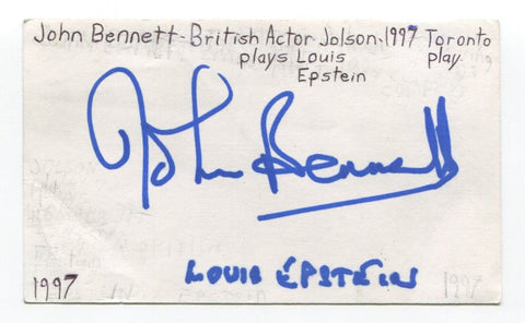 John Bennett Signed 3x5 Index Card Autographed Actor Watership Down Doctor Who