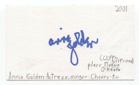 Annie Golden Signed 3x5 Index Card Autographed Signature Actress Orange