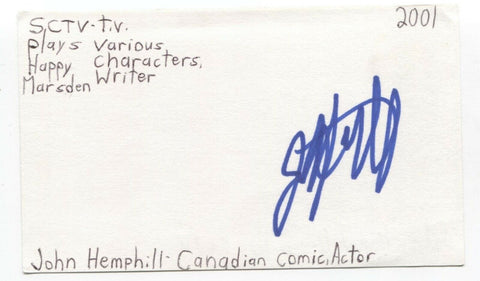 John Hemphill Signed 3x5 Index Card Autograph Signature Actor