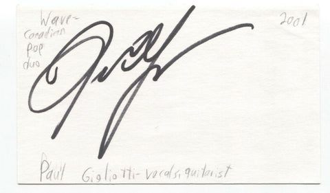 Wave - Paul Gigliotti Signed 3x5 Index Card Autographed Signature