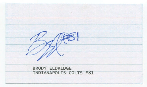 Brody Eldridge Signed 3x5 Index Card Autographed Signature Football Colts