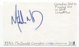 Mitch MacDonald Signed 3x5 Index Card Autographed Signature Canadian Idol Singer