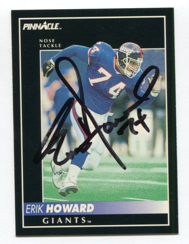 1992 Pinnace Erik Howard Signed Card Football NFL Autographed AUTO #298