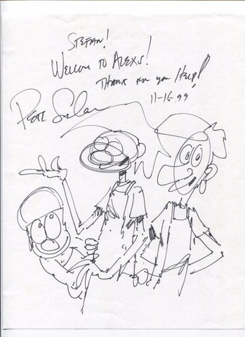 Peter Sinclair Hand Signed Sketch Autographed Drawing Alex's Restaurant