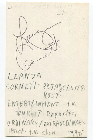 Leanza Cornett Signed 3x5 Index Card Autographed Host Actress Miss America