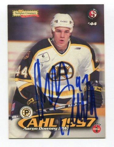 1997 Split Second Aaron Downey Signed Card Hockey AHL Autograph AUTO #44