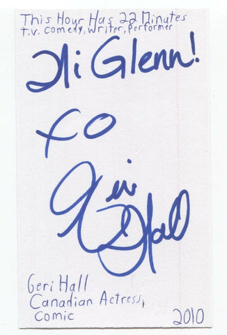 Geri Hall Signed 3x5 Index Card Autographed Signature Comedian Comic Actress