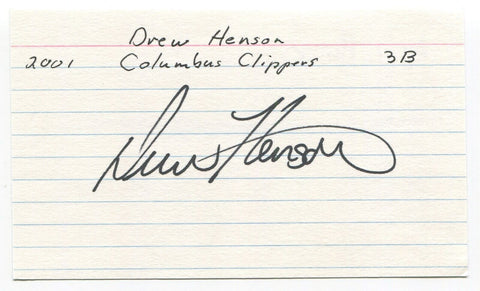 Drew Henson Signed 3x5 Index Card Autographed MLB Baseball Yankees NFL Cowboys