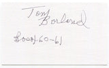 Tom Borland Signed 3x5 Index Card Autographed Baseball Boston Red Sox