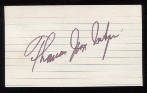 Thomas J. McIntyre Signed 3x5 Index Card Autographed Signature Senator