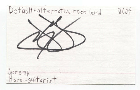 Default - Jeremy Hora Signed 3x5 Index Card Autographed Signature Band