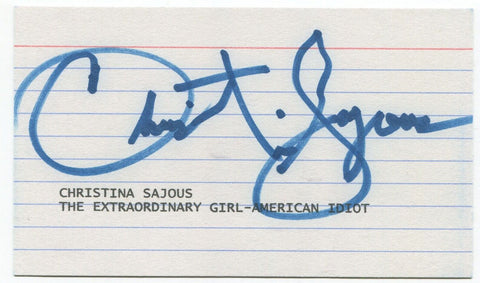 Christina Sajous Signed 3x5 Index Card Autographed Signature Actress 