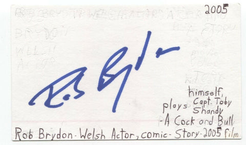 Rob Brydon Signed 3x5 Index Card Autographed Signature Actor